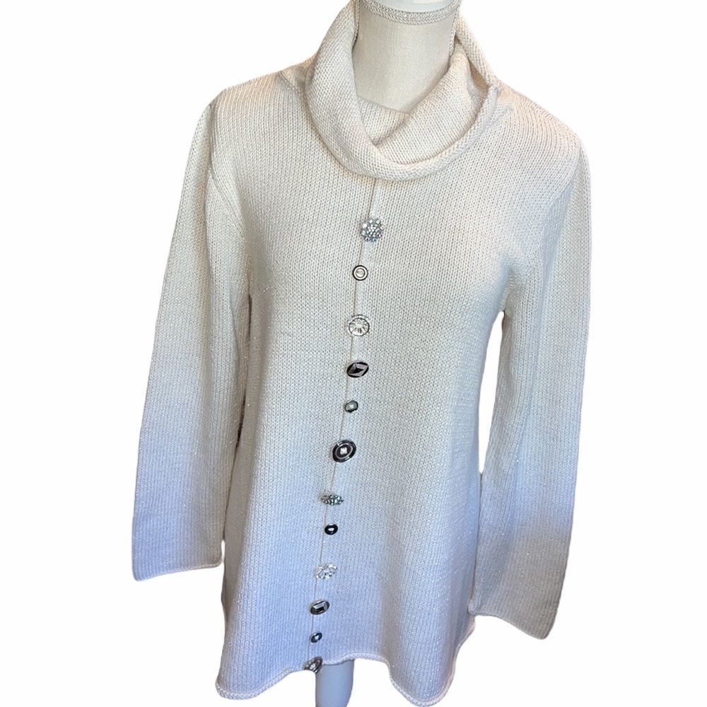 Pure handknit cowl neck sweater